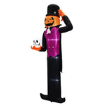 12FT Giant Halloween Inflatable Pumpkin Man with Skull LED Outdoor Yard Decor