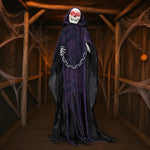 6FT Animatronic Grim Reaper Sound Activated Moving Halloween Scary Prop