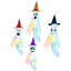 4 Pack Light Up Hanging Halloween Ghosts Witch Hats Outdoor Yard Decor
